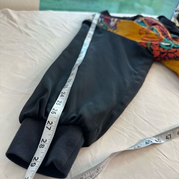 Vintage 80s A.C. Sport Boho Floral Mixed Media Bomber Jacket Womens 16W Artsy - Picture 11 of 13